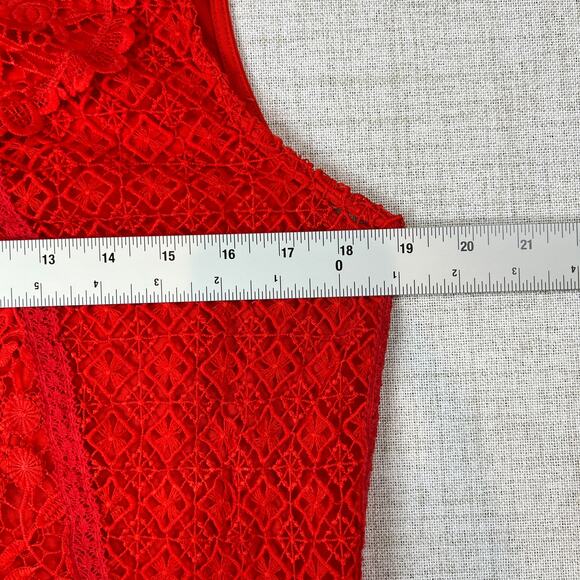Tiny by Anthropologie Red Gardenia Lace Top Feminine Women's M - Picture 4 of 8